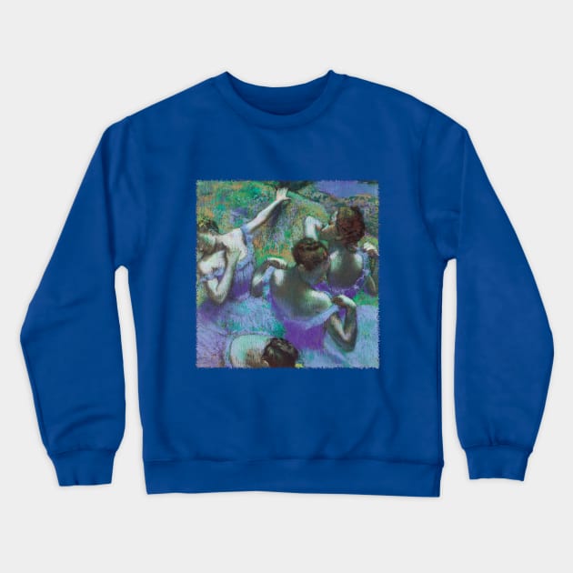 The Blue Dancers by Edgar Degas Crewneck Sweatshirt by MasterpieceCafe